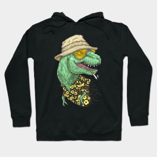 T-rex Duke on black Hoodie